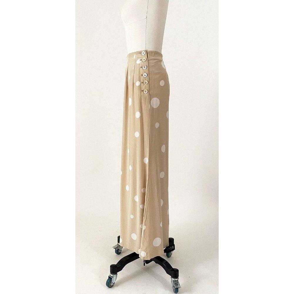J. Peterman Silk Palazzo Pants Polka Dot High Waisted size 8 - Picture 4 of 6